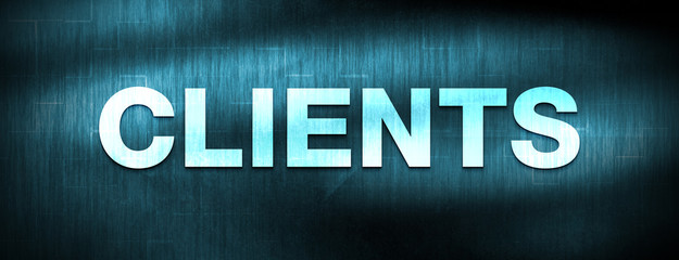 Clients abstract blue banner background
