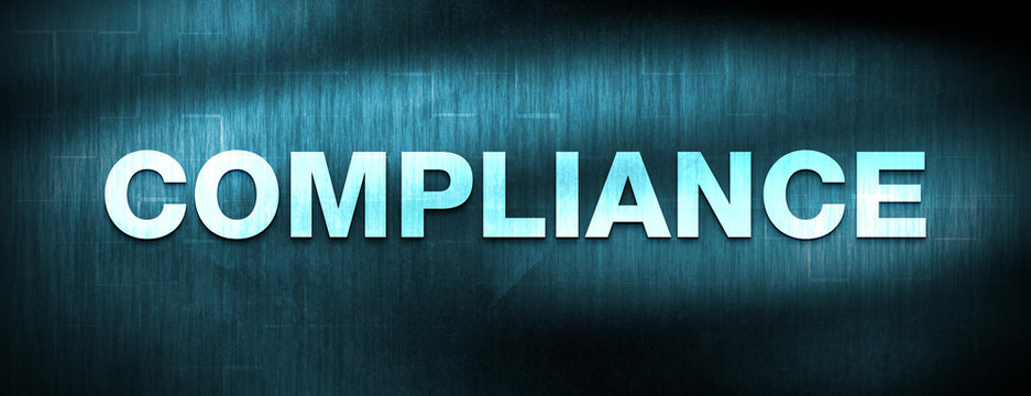 Compliance abstract blue banner background