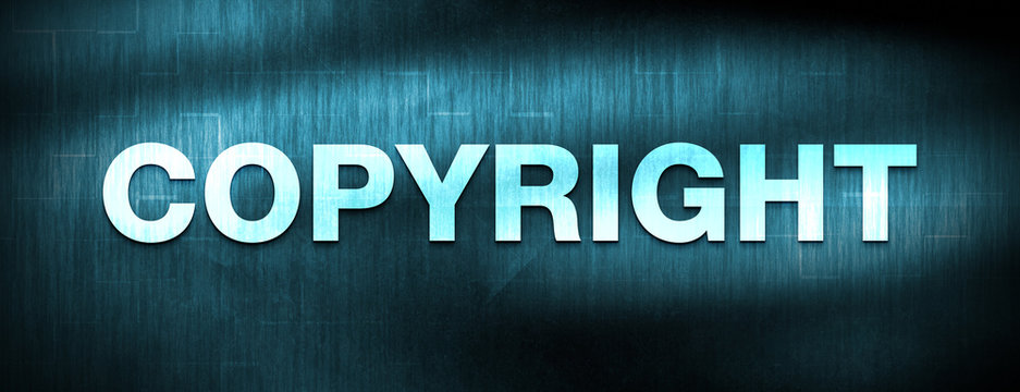 Copyright abstract blue banner background