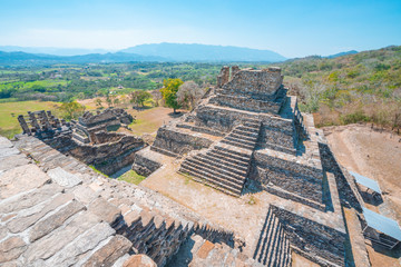 The ancient pyramids of Tonina, a Mayan Archaeological Site in Chiapas, Mexico