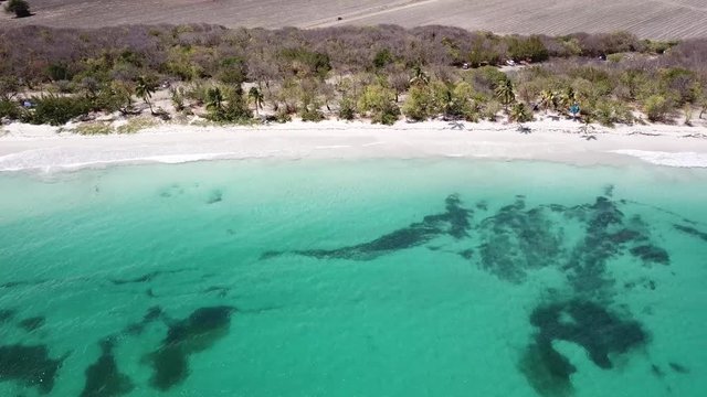 drone aerial over les salines beach table du diable savane des petrifications sainte anne martinique
