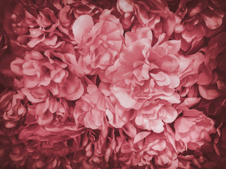 beautiful artificial flowers background, vintage style;