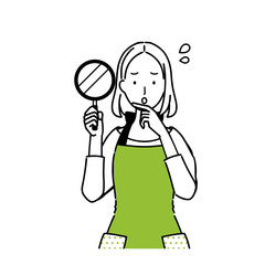 Illustration of a woman who checks.