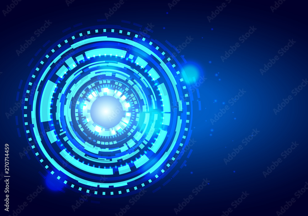 Poster futuristic hud interface. shiny technology shapes can be used for science presentations.