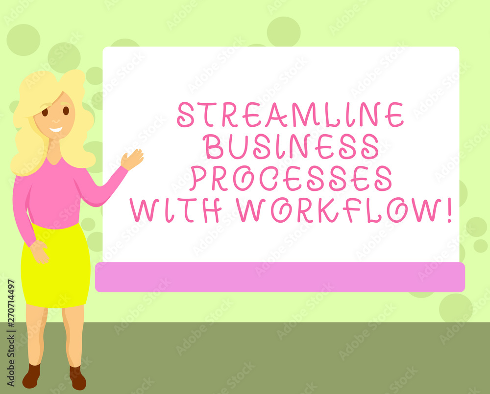 Poster conceptual hand writing showing streamline business processes with workflow. business photo showcasi