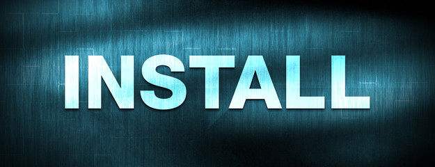 Install abstract blue banner background