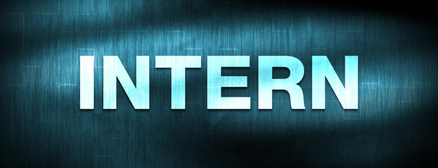 Intern abstract blue banner background