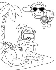 summer vacation relax cartoon vector illustration