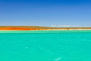 Beautiful colours of the sea, sky, land, vegetation and clouds - Monkey Mia, WA, Australia