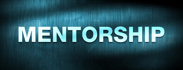 Mentorship abstract blue banner background