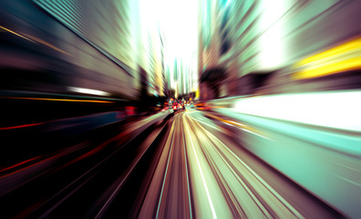 Abstract image of traffic light trails in the city