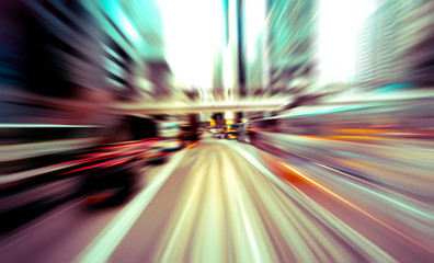 Abstract image of traffic light trails in the city