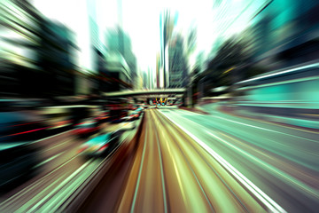 Fototapeta na wymiar Abstract image of traffic light trails in the city