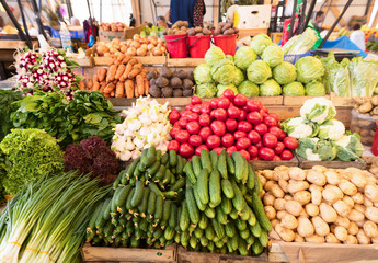 Traditional fruits and vegetables market.