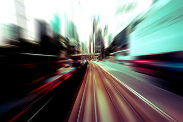 Abstract image of traffic light trails in the city