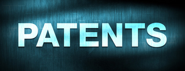 Patents abstract blue banner background