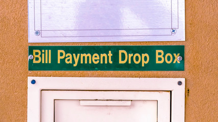 Panorama Bill Payment Drop Box on a wall for residents or businesses to pay their bills