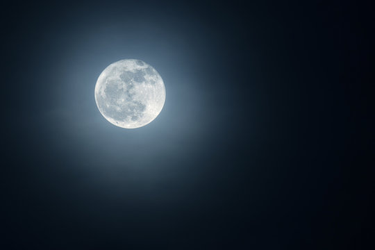 Beautiful moon in the night sky.