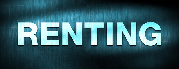 Renting abstract blue banner background