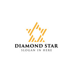 diamond star logo with strip line art style