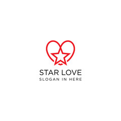 star love logo template with line art style