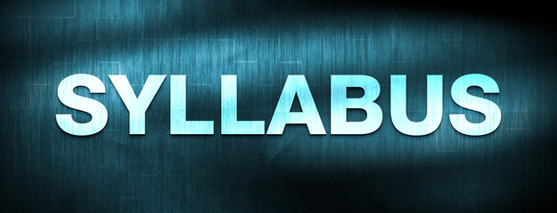 Syllabus abstract blue banner background