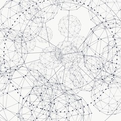 Medical, technology, chemistry and science icon design template. Molecule and communication background. Connected lines with dots.