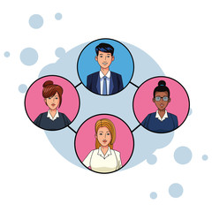 group of business people avatar profile picture in round icon