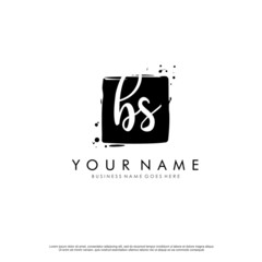 B S BS initial square logo template vector