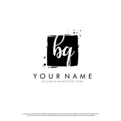 B Q BQ initial square logo template vector