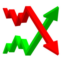 up and down financial arrows