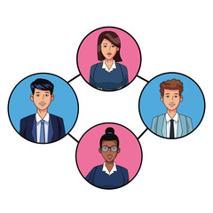 group of business people avatar profile picture in round icon