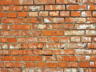 background and texture of old brick wall with shabby..