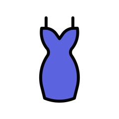 Women dress vector illustration, filled style editable outline icon