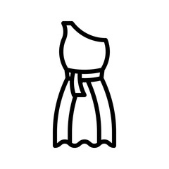 Women dress vector illustration, line style icon