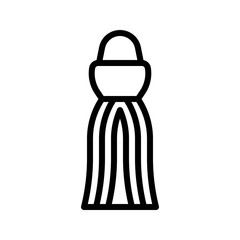 Women dress vector illustration, line style icon