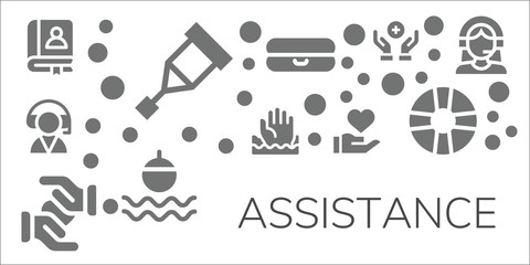 assistance icon set