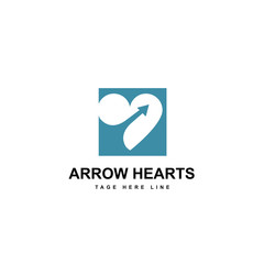 Fototapeta premium arrow hearts logo template