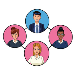 group of business people avatar profile picture in round icon