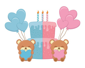 baby birthday party elements vector illustration