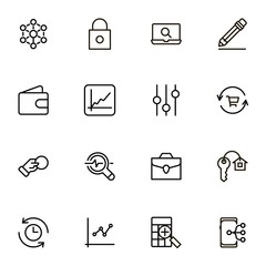 Accounting line icon set. Collection of high quality black outline logo for web site design and mobile apps. Vector illustration on a white background