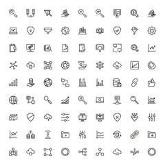 Big data analytics ine icon set. Collection of high quality black outline logo for web site design and mobile apps. Vector illustration on a white background