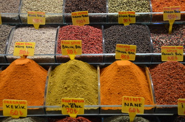 Spices for sale in Grand Bazaar, Istanbul, Turkey