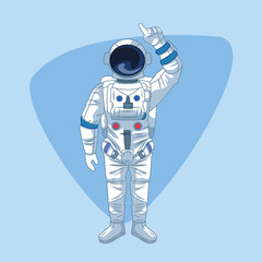 Astronaut over blue background