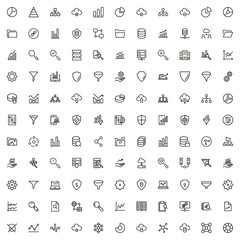 Big data analytics ine icon set. Collection of high quality black outline logo for web site design and mobile apps. Vector illustration on a white background