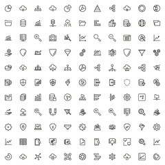 Big data analytics ine icon set. Collection of high quality black outline logo for web site design and mobile apps. Vector illustration on a white background