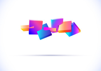 abstract 3D background with vibrant colored cubes in motion