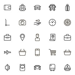 Booking hotel line icon set. Collection of high quality black outline logo for web site design and mobile apps. Vector illustration on a white background