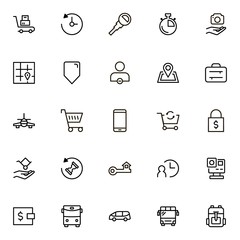 Booking hotel line icon set. Collection of high quality black outline logo for web site design and mobile apps. Vector illustration on a white background