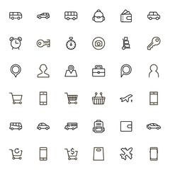 Booking hotel line icon set. Collection of high quality black outline logo for web site design and mobile apps. Vector illustration on a white background